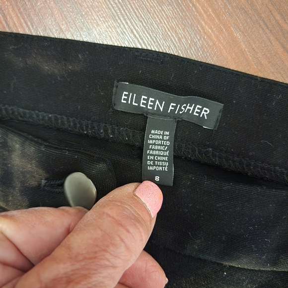 Eileen Fisher Black Soft Jersey Knit Slim Leg 5-Pocket Pants Size 8 EUC - Picture 6 of 9